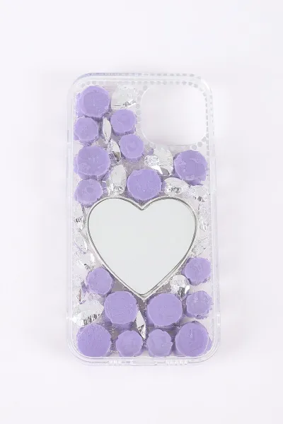 Mor TeknoCase İPhone 13 Uyumlu Beauty Case Serisi Lens Hediyeli Premium Sert Silikon Telefon Kılıfı 430422
