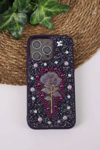 mor-teknocase-iphone-14-pro-max-uyumlu-afra-diamond-case-serisi-lens-hediyeli-premium-sert-silikon-telefon-kilifi-430519