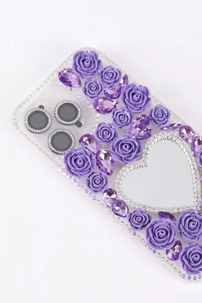 Mor TeknoCase İPhone 14 Pro Max Uyumlu Beauty Case Serisi Lens Hediyeli Premium Sert Silikon Telefon Kılıfı 430440