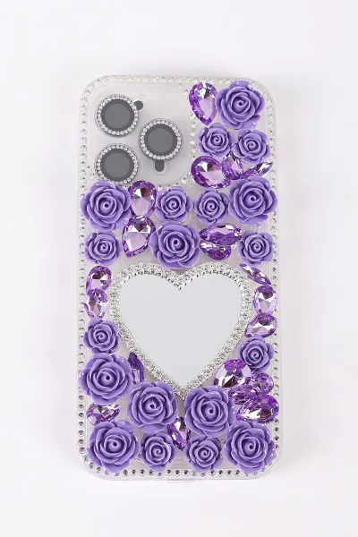Mor TeknoCase İPhone 14 Pro Max Uyumlu Beauty Case Serisi Lens Hediyeli Premium Sert Silikon Telefon Kılıfı 430440