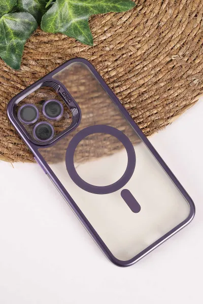 Mor TeknoCase İphone 14 Pro Max Uyumlu Believe Serisi Lens Hediyeli Silikon Telefon Kılıfı 472505
