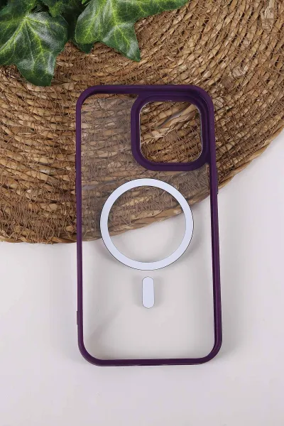 Mor TeknoCase İPhone 14 Pro Max Uyumlu Clear Lüx Case Serisi Lens Hediyeli Sert Silikon Telefon Kılıfı 430714
