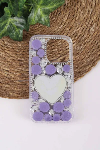 Mor TeknoCase İPhone 14 Pro Uyumlu Beauty Case Serisi Lens Hediyeli Premium Sert Silikon Telefon Kılıfı 430430