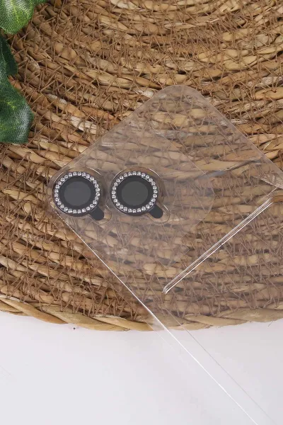 Mor TeknoCase İPhone 14 Uyumlu Afra Diamond Case Serisi Lens Hediyeli Premium Sert Silikon Telefon Kılıfı 430509