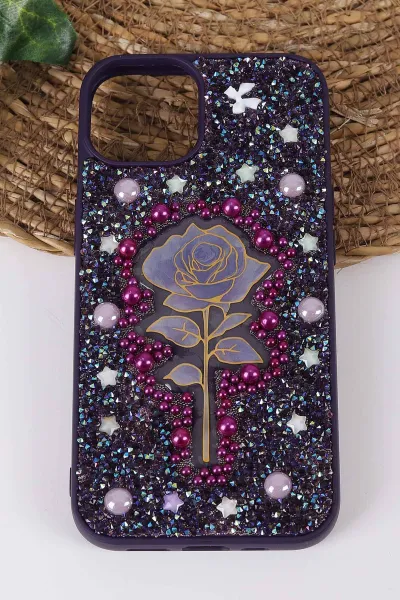 mor-teknocase-iphone-14-uyumlu-afra-diamond-case-serisi-lens-hediyeli-premium-sert-silikon-telefon-kilifi-430509