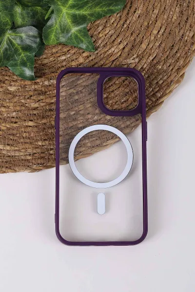 Mor TeknoCase İPhone 14 Uyumlu Clear Lüx Case Serisi Lens Hediyeli Sert Silikon Telefon Kılıfı 430698