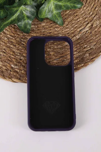 Mor TeknoCase İPhone 15 Pro Max Uyumlu Afra Diamond Case Serisi Lens Hediyeli Premium Sert Silikon Telefon Kılıfı 430536