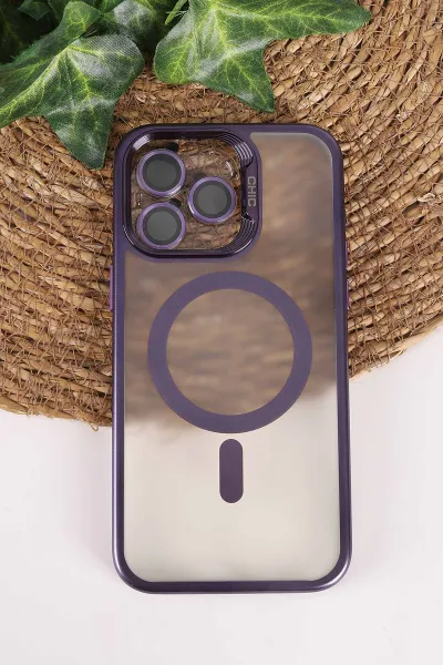 Mor TeknoCase İphone 15 Pro Max Uyumlu Believe Serisi Lens Hediyeli Silikon Telefon Kılıfı 472525