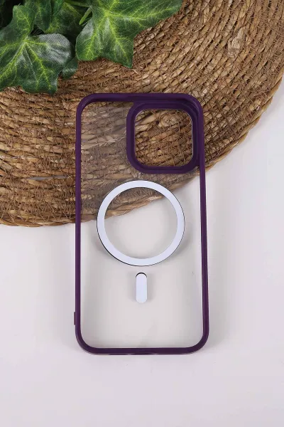 Mor TeknoCase İPhone 15 Pro Max Uyumlu Clear Lüx Case Serisi Lens Hediyeli Sert Silikon Telefon Kılıfı 430730