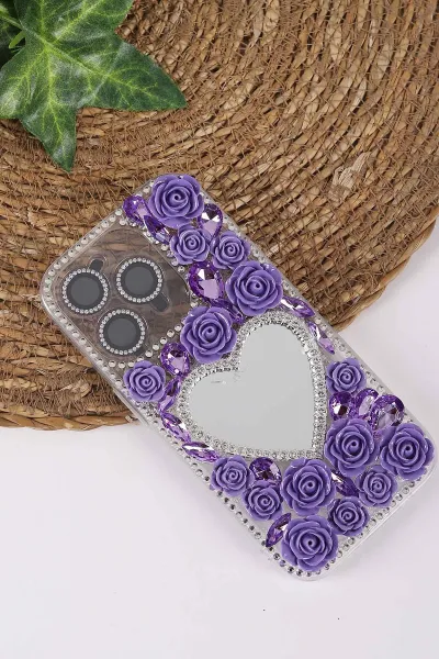 Mor TeknoCase İPhone 15 Pro Uyumlu Beauty Case Serisi Lens Hediyeli Premium Sert Silikon Telefon Kılıfı 430449
