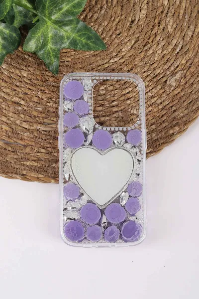 Mor TeknoCase İPhone 15 Pro Uyumlu Beauty Case Serisi Lens Hediyeli Premium Sert Silikon Telefon Kılıfı 430449