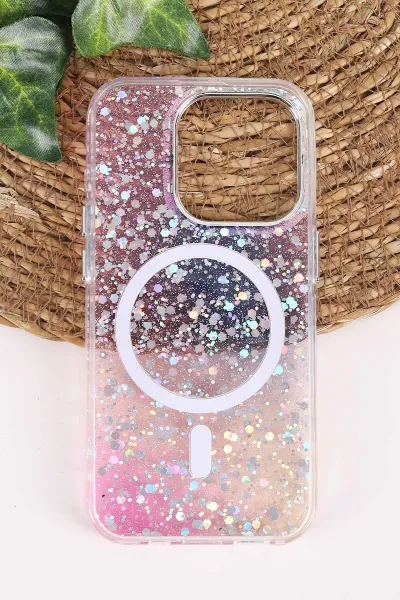 Mor TeknoCase İPhone 15 Pro Uyumlu Sortie Diamond Case Serisi Sert Silikon Telefon Kılıfı 457978