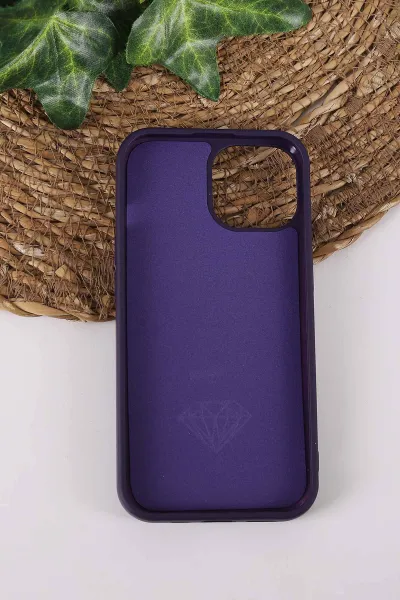 Mor TeknoCase İPhone 15 Uyumlu Afra Diamond Case Serisi Lens Hediyeli Premium Sert Silikon Telefon Kılıfı 430525