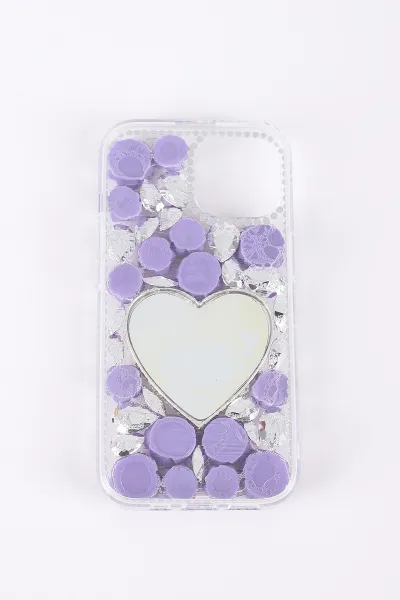 Mor TeknoCase İPhone 15 Uyumlu Beauty Case Serisi Lens Hediyeli Premium Sert Silikon Telefon Kılıfı 430446
