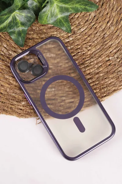 Mor TeknoCase İphone 15 Uyumlu Believe Serisi Lens Hediyeli Silikon Telefon Kılıfı 472510
