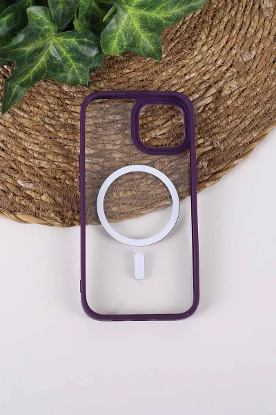 Mor TeknoCase İPhone 15 Uyumlu Clear Lüx Case Serisi Lens Hediyeli Sert Silikon Telefon Kılıfı 430719