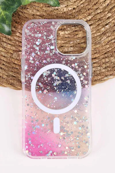 Mor TeknoCase İPhone 15 Uyumlu Sortie Diamond Case Serisi Sert Silikon Telefon Kılıfı 457974