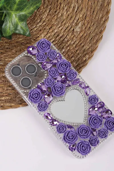 Mor TeknoCase İPhone 16 Pro Max Uyumlu Beauty Case Serisi Lens Hediyeli Premium Sert Silikon Telefon Kılıfı 430462