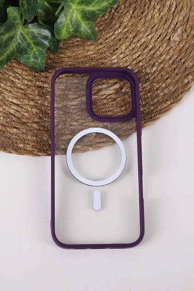 Mor TeknoCase İPhone 16 Pro Max Uyumlu Clear Lüx Case Serisi Lens Hediyeli Sert Silikon Telefon Kılıfı 430745