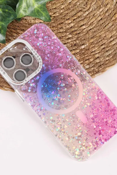 Mor TeknoCase İPhone 16 Pro Max Uyumlu Sortie Diamond Case Serisi Sert Silikon Telefon Kılıfı 458000