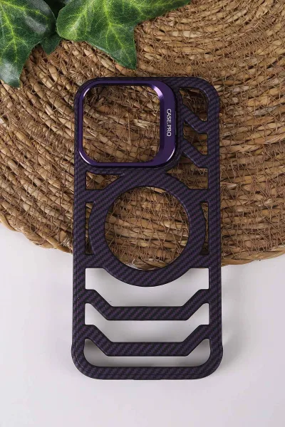 mor-teknocase-iphone-16-pro-uyumlu-creative-fiber-case-serisi-lens-hediyeli-vakumlu-sert-silikon-telefon-kilifi-430923