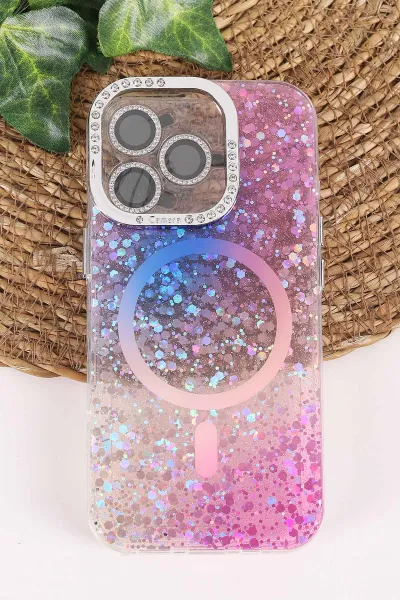 Mor TeknoCase İPhone 16 Pro Uyumlu Sortie Diamond Case Serisi Sert Silikon Telefon Kılıfı 458004