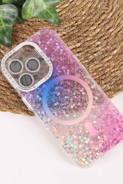 Mor TeknoCase İPhone 16 Pro Uyumlu Sortie Diamond Case Serisi Sert Silikon Telefon Kılıfı 458004