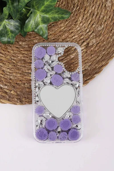 Mor TeknoCase İPhone 16 Uyumlu Beauty Case Serisi Lens Hediyeli Premium Sert Silikon Telefon Kılıfı 430454