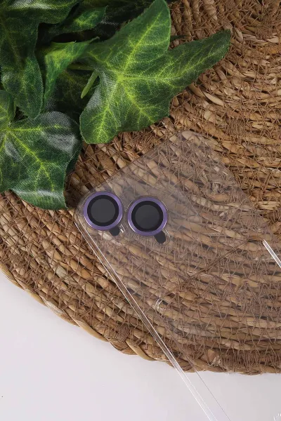 Mor TeknoCase İPhone 16 Uyumlu Creative Fiber Case Serisi Lens Hediyeli Vakumlu Sert Silikon Telefon Kılıfı 430915