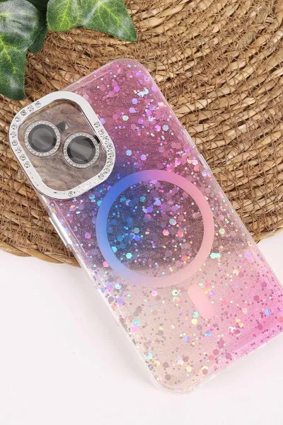 Mor TeknoCase İPhone 16 Uyumlu Sortie Diamond Case Serisi Sert Silikon Telefon Kılıfı 457996