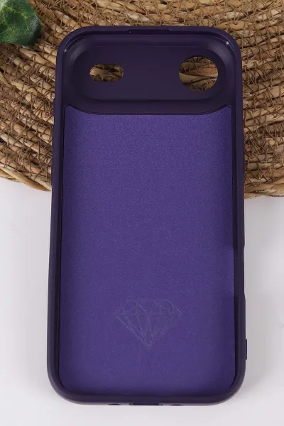 Mor TeknoCase İPhone 17 Air Uyumlu Afra Diamond Case Serisi Lens Hediyeli Premium Sert Silikon Telefon Kılıfı 430566
