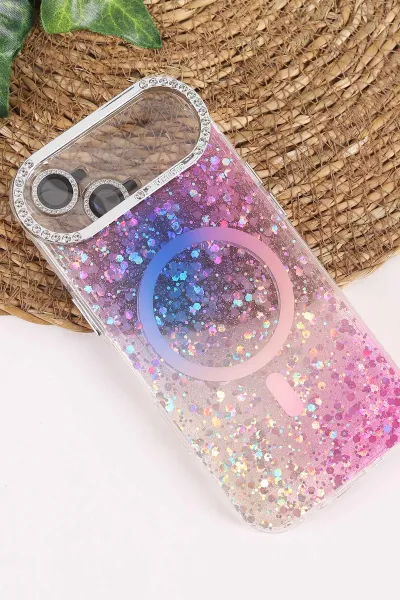 Mor TeknoCase İPhone 17 Air Uyumlu Sortie Diamond Case Serisi Sert Silikon Telefon Kılıfı 458021