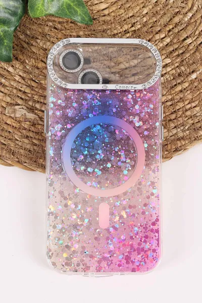 Mor TeknoCase İPhone 17 Air Uyumlu Sortie Diamond Case Serisi Sert Silikon Telefon Kılıfı 458021