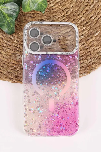 Mor TeknoCase İPhone 17 Pro Max Uyumlu Sortie Diamond Case Serisi Sert Silikon Telefon Kılıfı 458016
