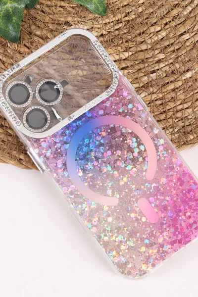 Mor TeknoCase İPhone 17 Pro Uyumlu Sortie Diamond Case Serisi Sert Silikon Telefon Kılıfı 458012