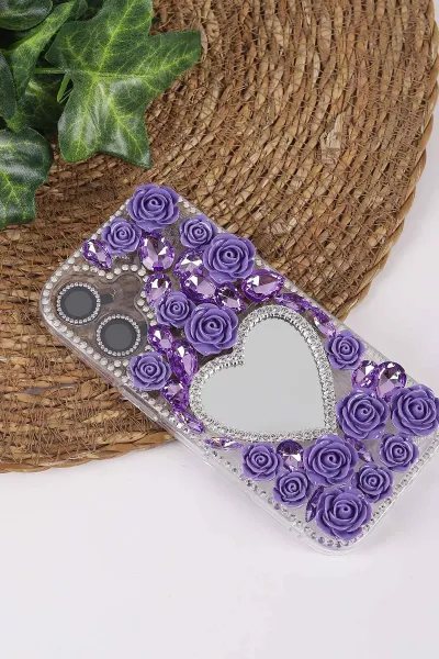 Mor TeknoCase İPhone 17 Uyumlu Beauty Case Serisi Lens Hediyeli Premium Sert Silikon Telefon Kılıfı 430465