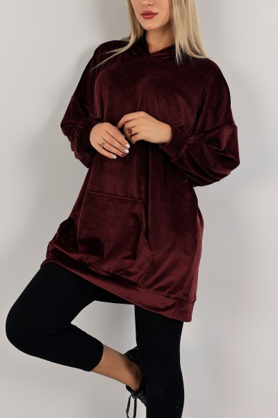 Mor Yeni Sezon Kadife Tunik Sweat 133945