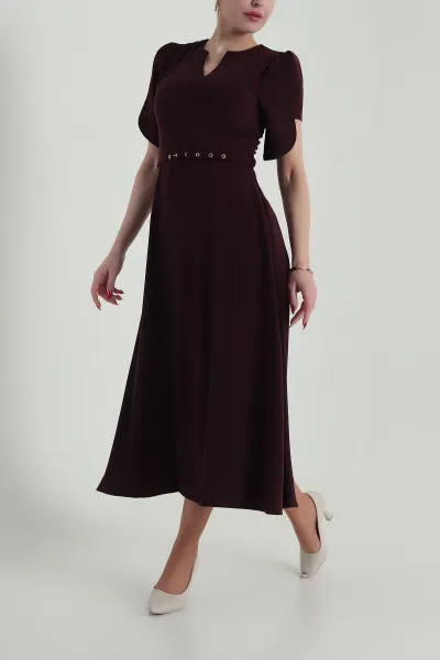 Mor Yeni Sezon Twill Kadın Elbise 425143