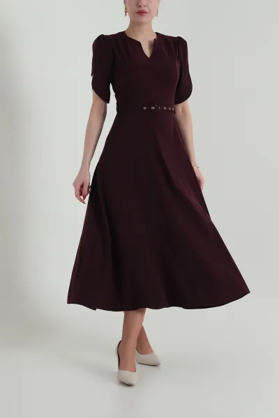 Mor Yeni Sezon Twill Kadın Elbise 425143