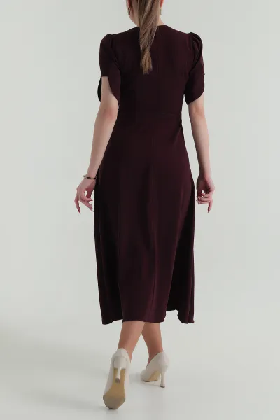 Mor Yeni Sezon Twill Kadın Elbise 425143