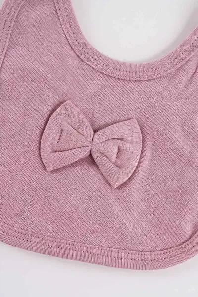 Mürdüm (0-3 Ay) Aplikeli Tavşan Nakışlı 5'li Kız Bebek Zıbın Takım 479254
