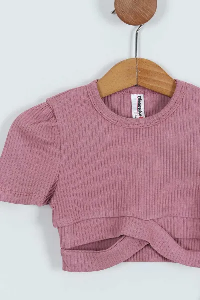 Mürdüm (3-7 Yaş) Crop Fitilli Kız Çocuk Takım 265336