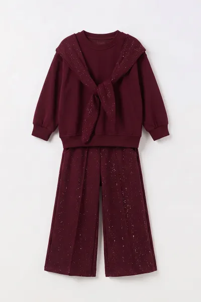 murdum-5-10-yas-fular-baglamali-alt-pileli-oysho-kumas-kiz-cocuk-takim-498496