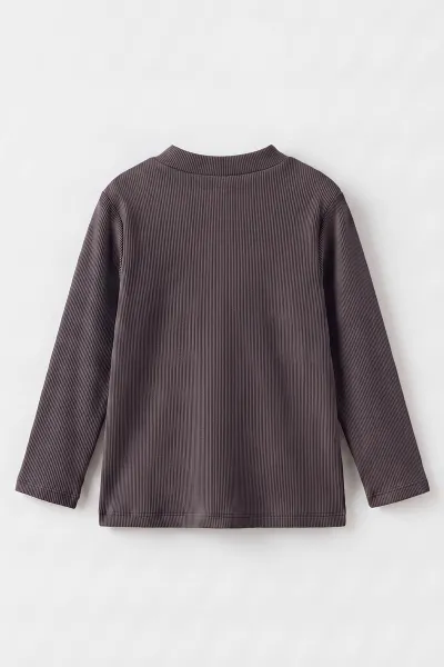 Mürdüm (5-12 Yaş) Yarım Balıkçı Yaka Kaşkorse  Çocuk Body Sweatshirt 495422