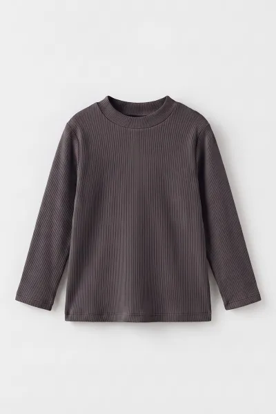 Mürdüm (5-12 Yaş) Yarım Balıkçı Yaka Kaşkorse  Çocuk Body Sweatshirt 495422