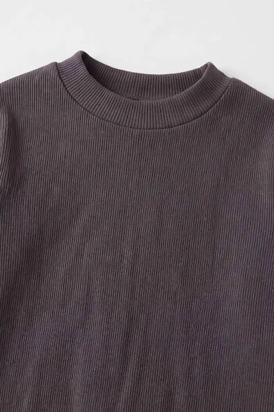 Mürdüm (5-12 Yaş) Yarım Balıkçı Yaka Kaşkorse  Çocuk Body Sweatshirt 495422
