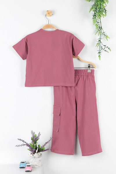 Mürdüm (5-8 Yaş) You Are Baskılı Kargo Cep Detaylı Kız Çocuk Takım 172745