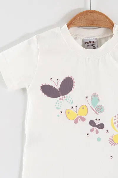 Mürdüm (6-24 Ay)Kelebek Baskılı Kız Bebek Takım 467648