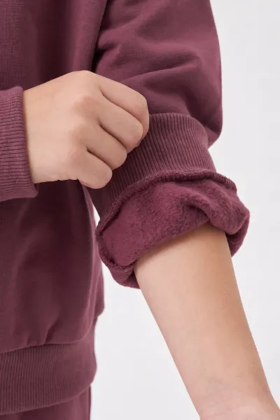 Mürdüm (7-12 Yaş) Fiyonk Taş Baskılı Bol Paça Şardonlu Oysho Kız Çocuk Takım 496194
