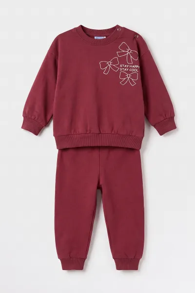 Mürdüm (9-36 Ay) Fiyonk Baskılı 2 İp Kız Bebek Takım 476199